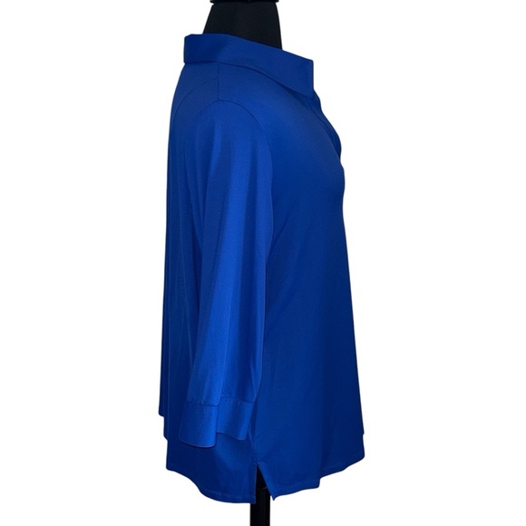 FOXCROFT Sophia Johnny Collar Jersey Shirt Plus 1X Royal Blue - Picture 14 of 14